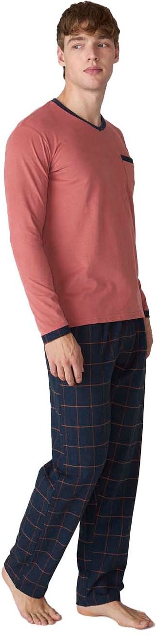 JJB18 Herren-Schlafanzug mit langen Ärmeln aus Baumwolle