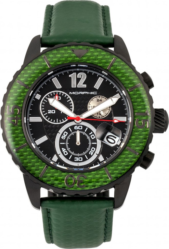 Morphic M51 Serie Chronograph Lederarmbanduhr mit Datum