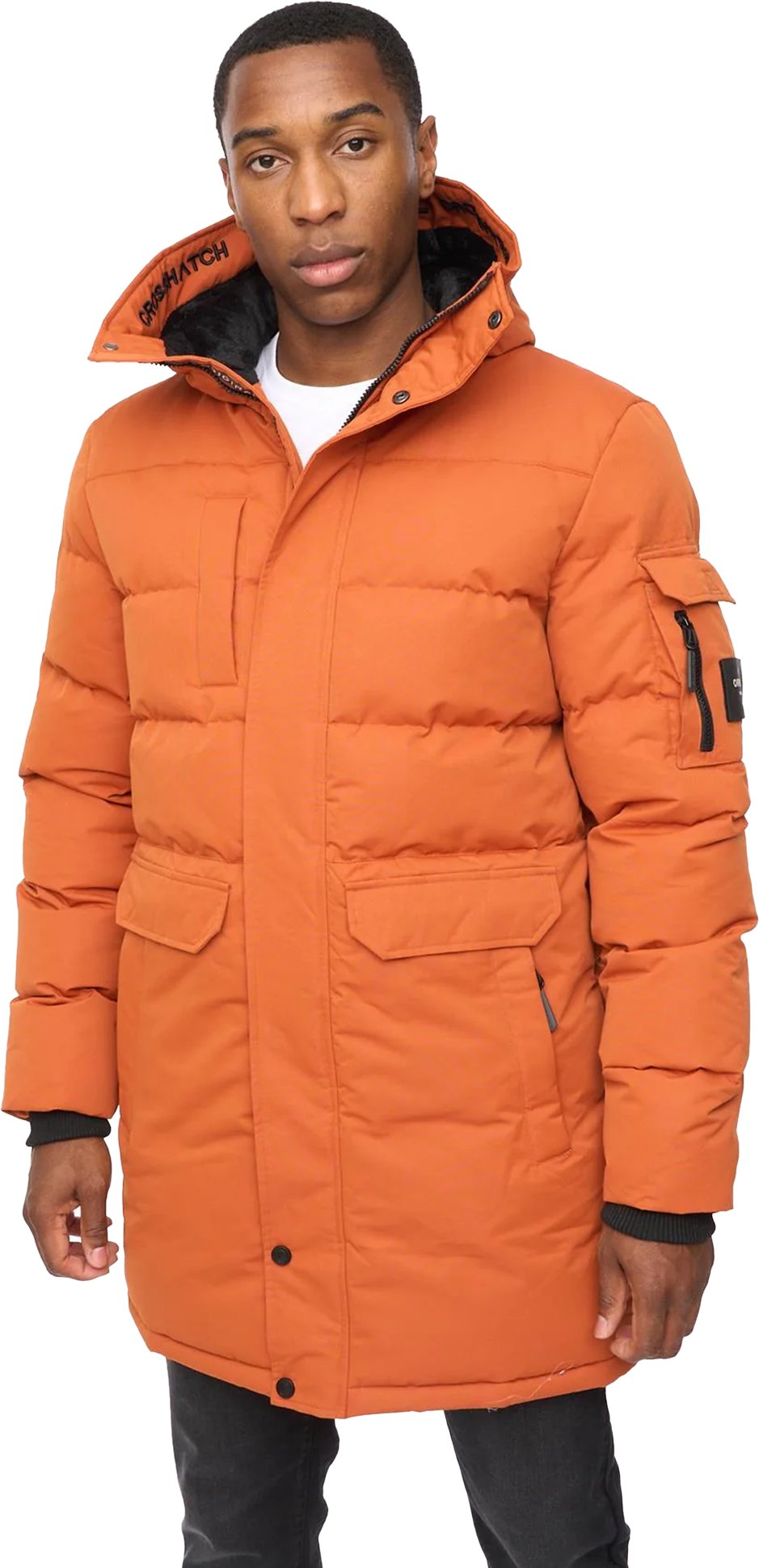 Crosshatch - "Milwaka" Jacke für Herren, Lang (Dunkel Orange)