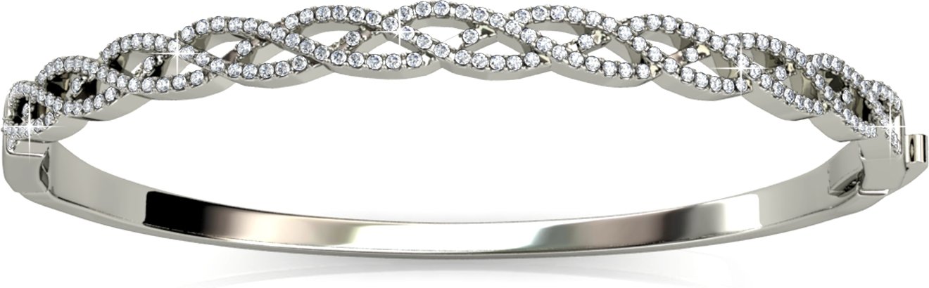 Geflochtene Armbänder - Silber und Kristall