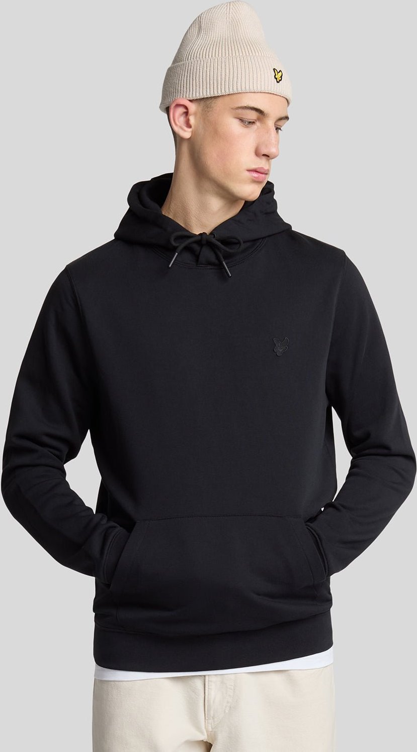 Lyle & Scott – Loopback-Kapuzenpullover aus superfeiner Baumwolle – Schwarz