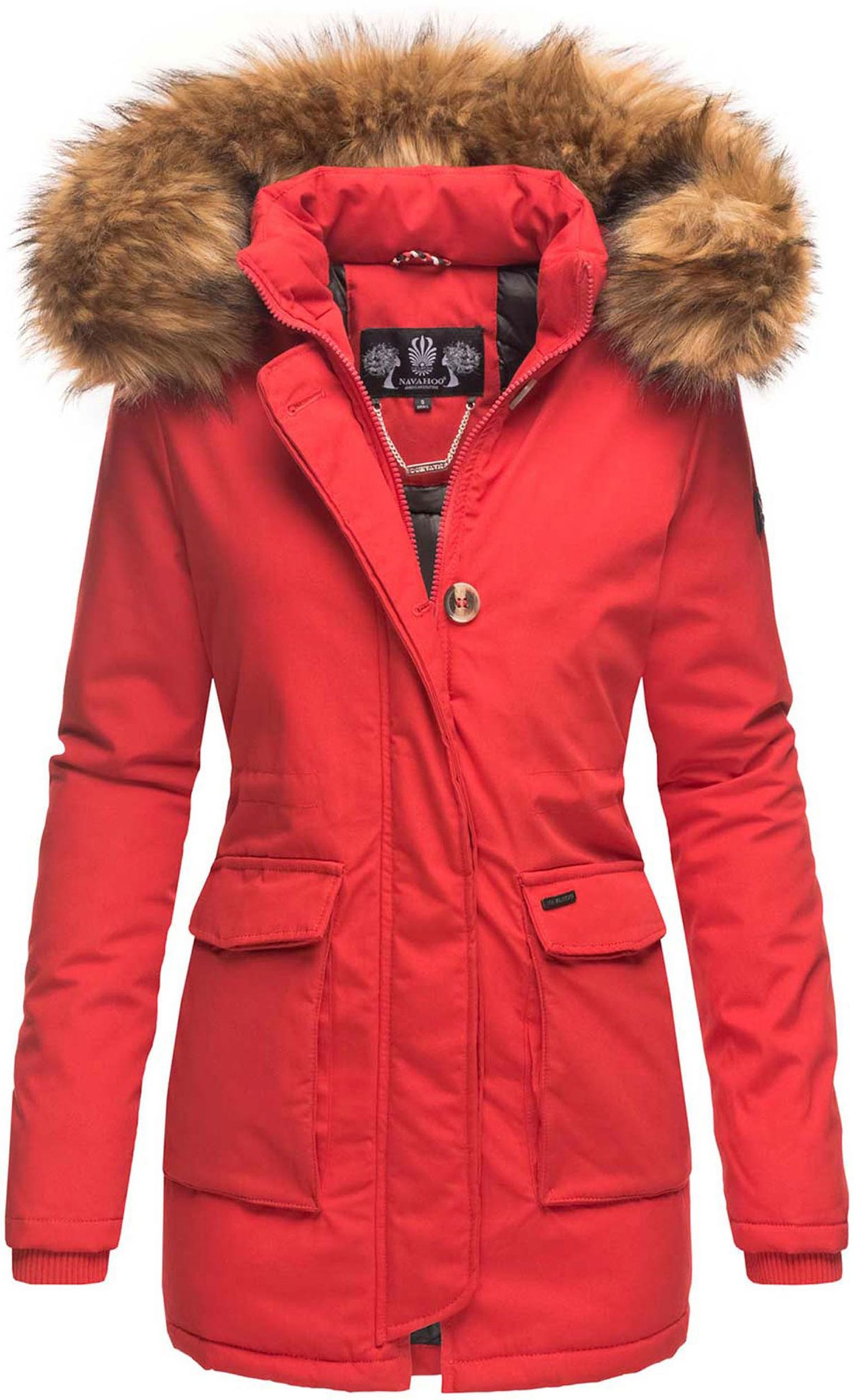 Navahoo Damen Winterjacke Schneeengel Princess – Klassisch, Warm & Mit Abnehmbarem Kunstfellkragen