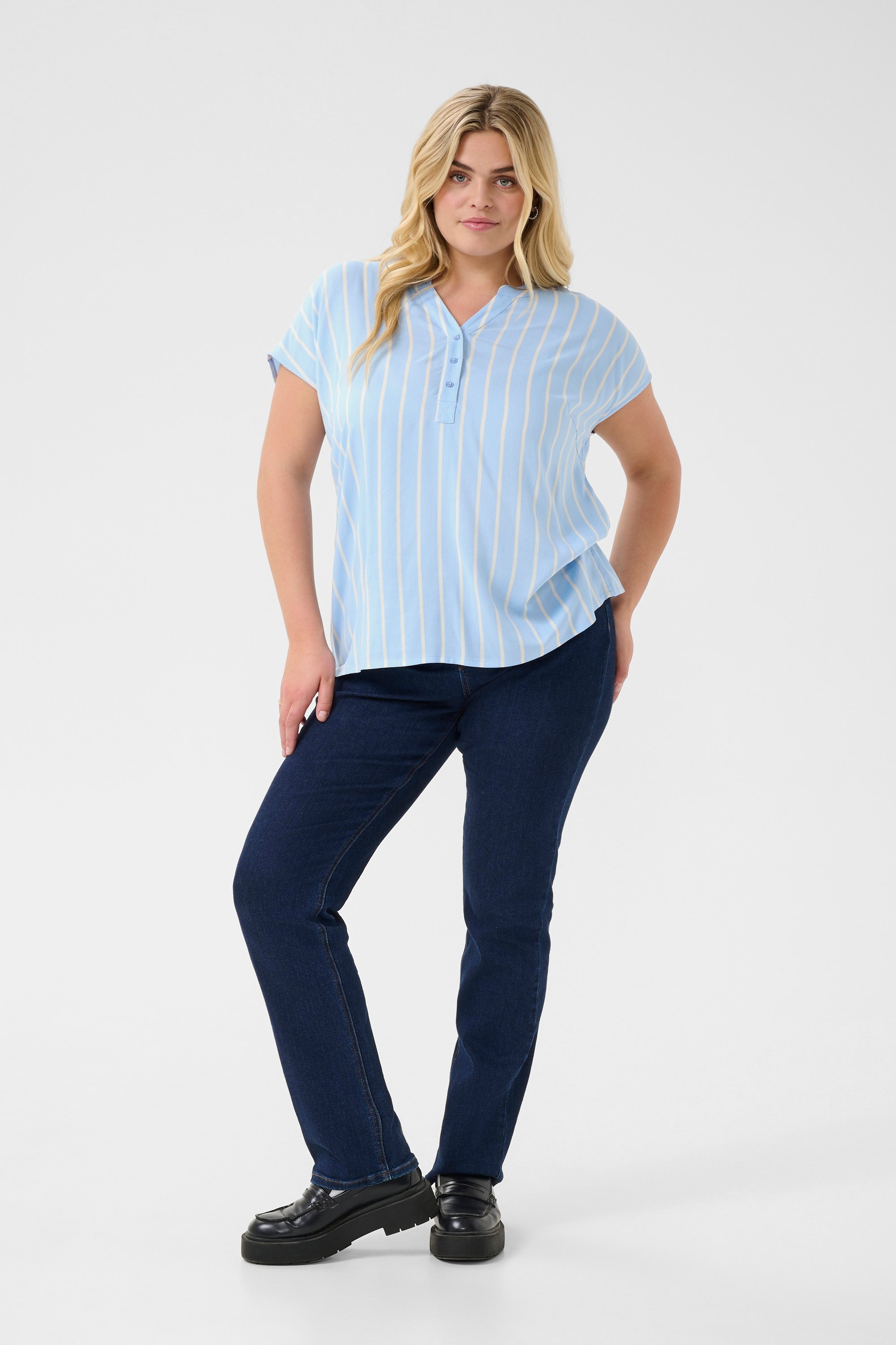 Ärmellose Bluse Regular fit Chambray/Moonstruck Stripe blue white