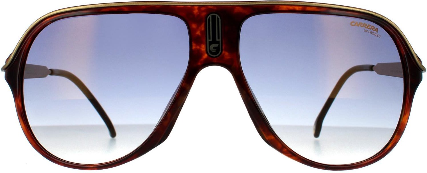 Carrera Rectangle Unisex Sonnenbrille Dunkel Havanna Grau Bronze Mirror