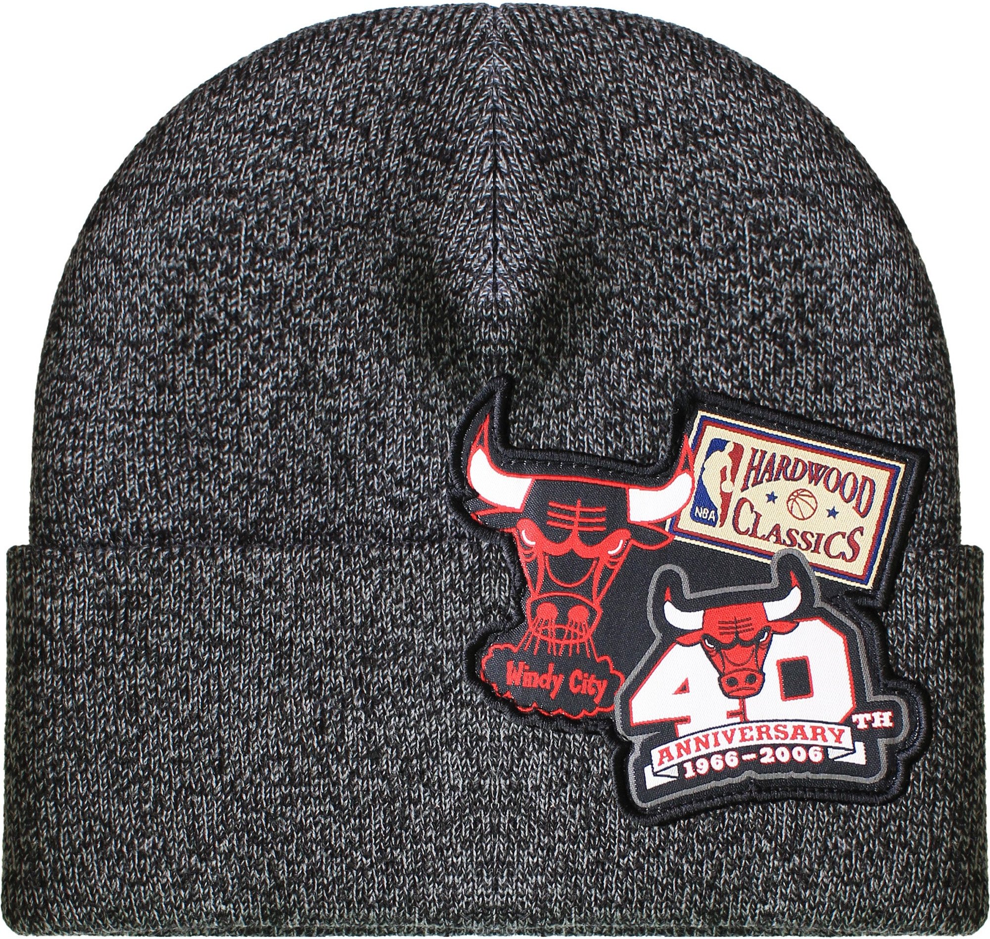 Mitchell & Ness NBA Chicago Bulls Logo Patch Strickmütze Schwarz