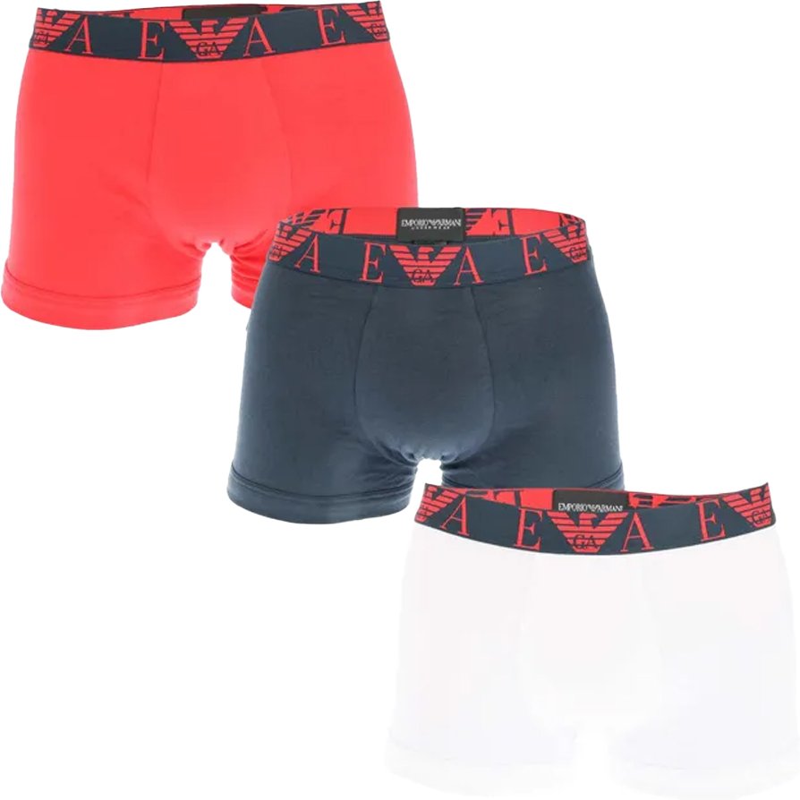 Emporio Armani - Boxershorts für Herren(3er-Pack) (Weiß/Schwarz/Rot)