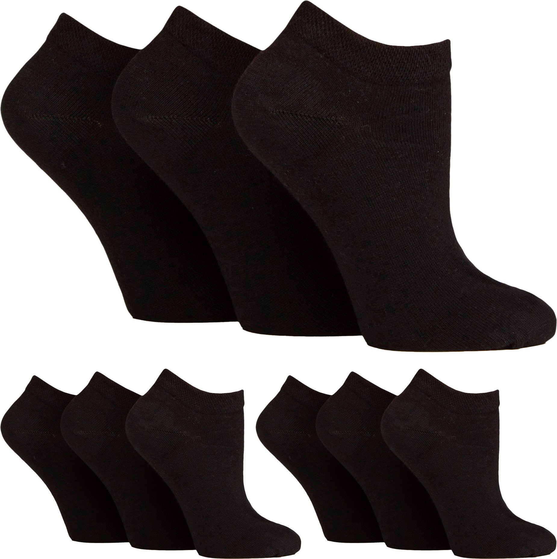 Thumbnail - 9er Pack Damen Diabetiker-Traingsocken | Weite Knöchelsocken für geschwollene Füße