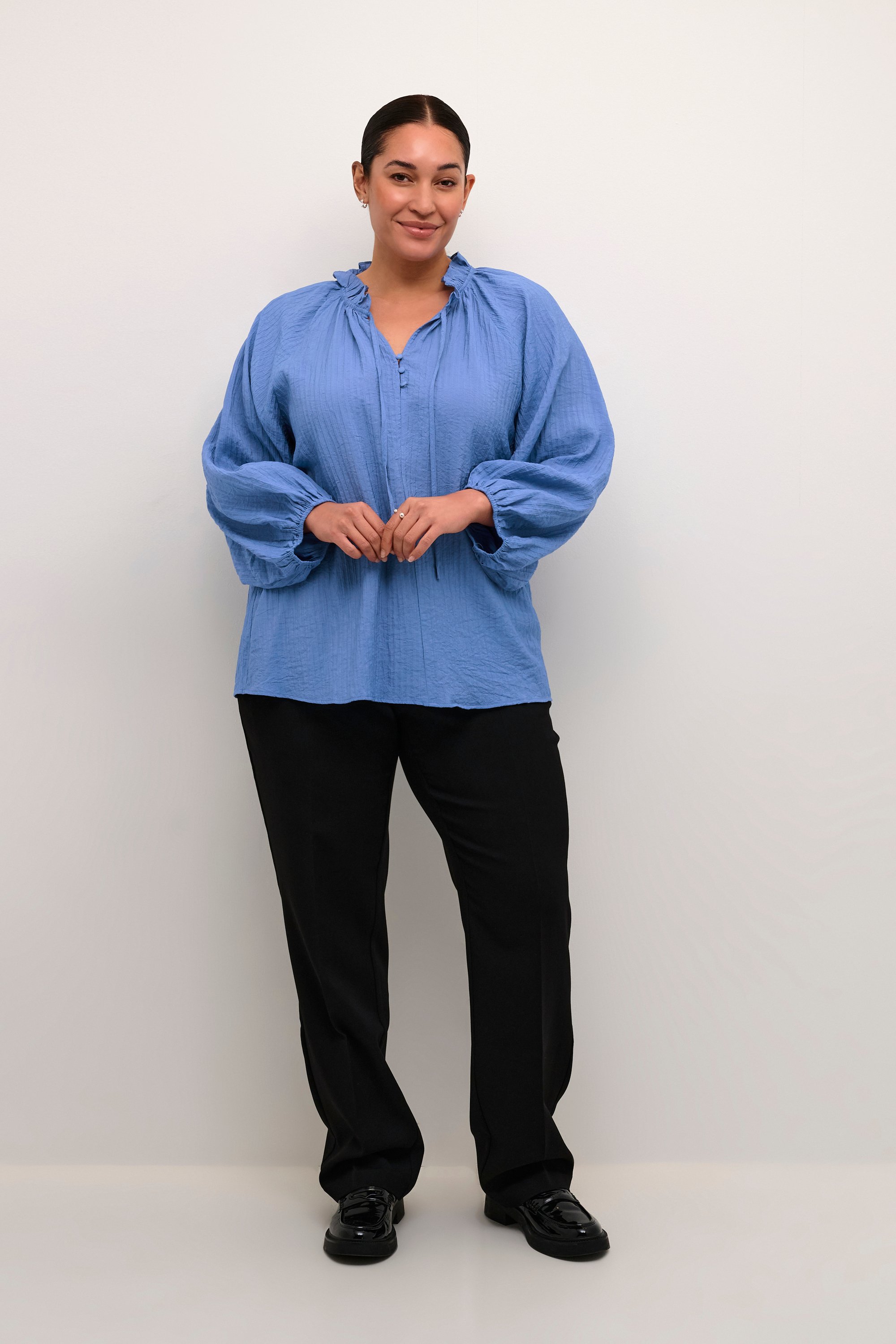 Langarm-Bluse Regular fit Ebb and Flow blue