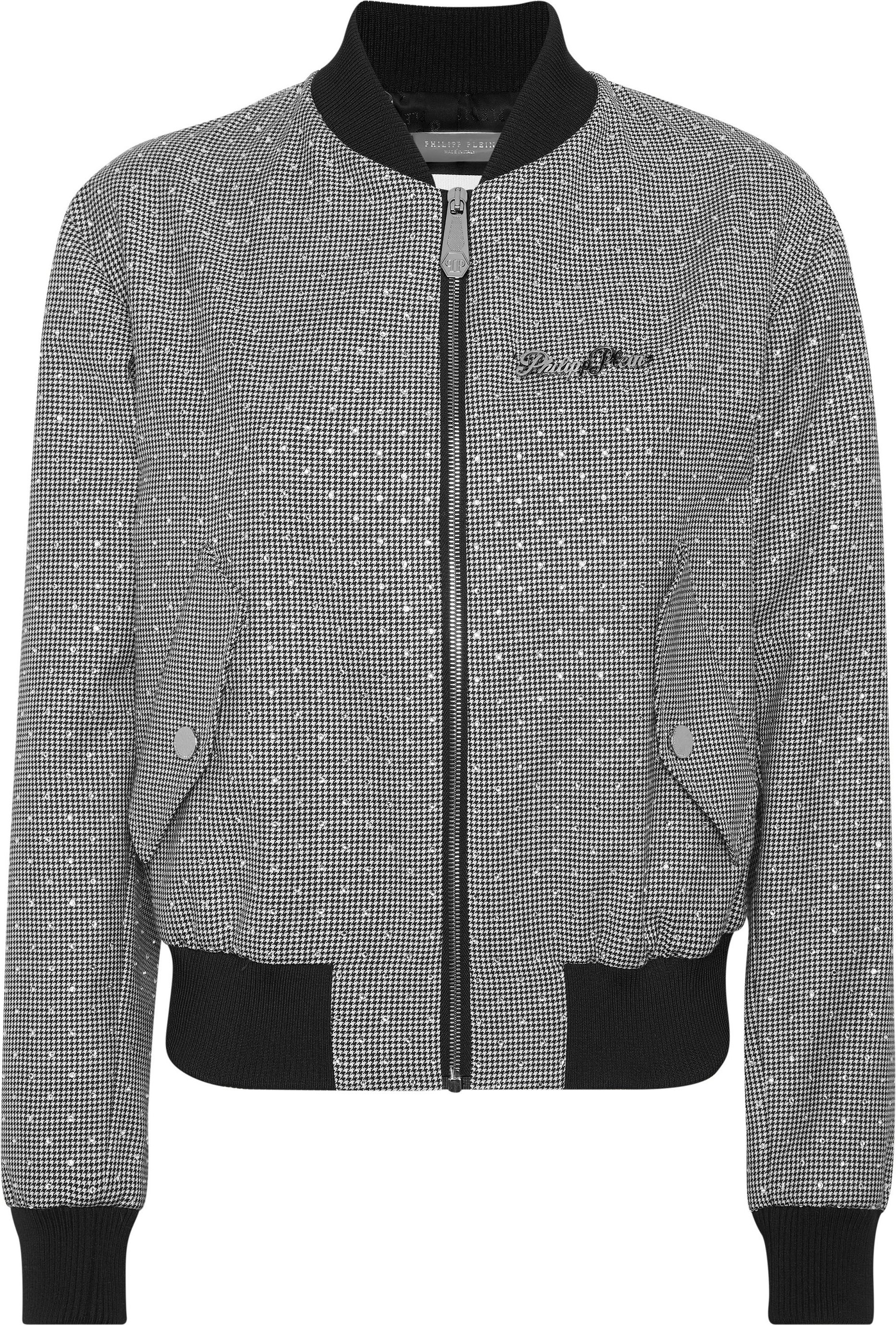 Cropped Bomber Pied De Poule