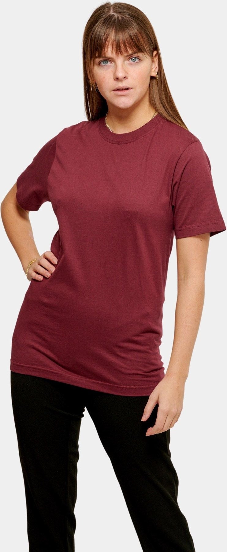 Übergroßes T-Shirt – Burgunderrot