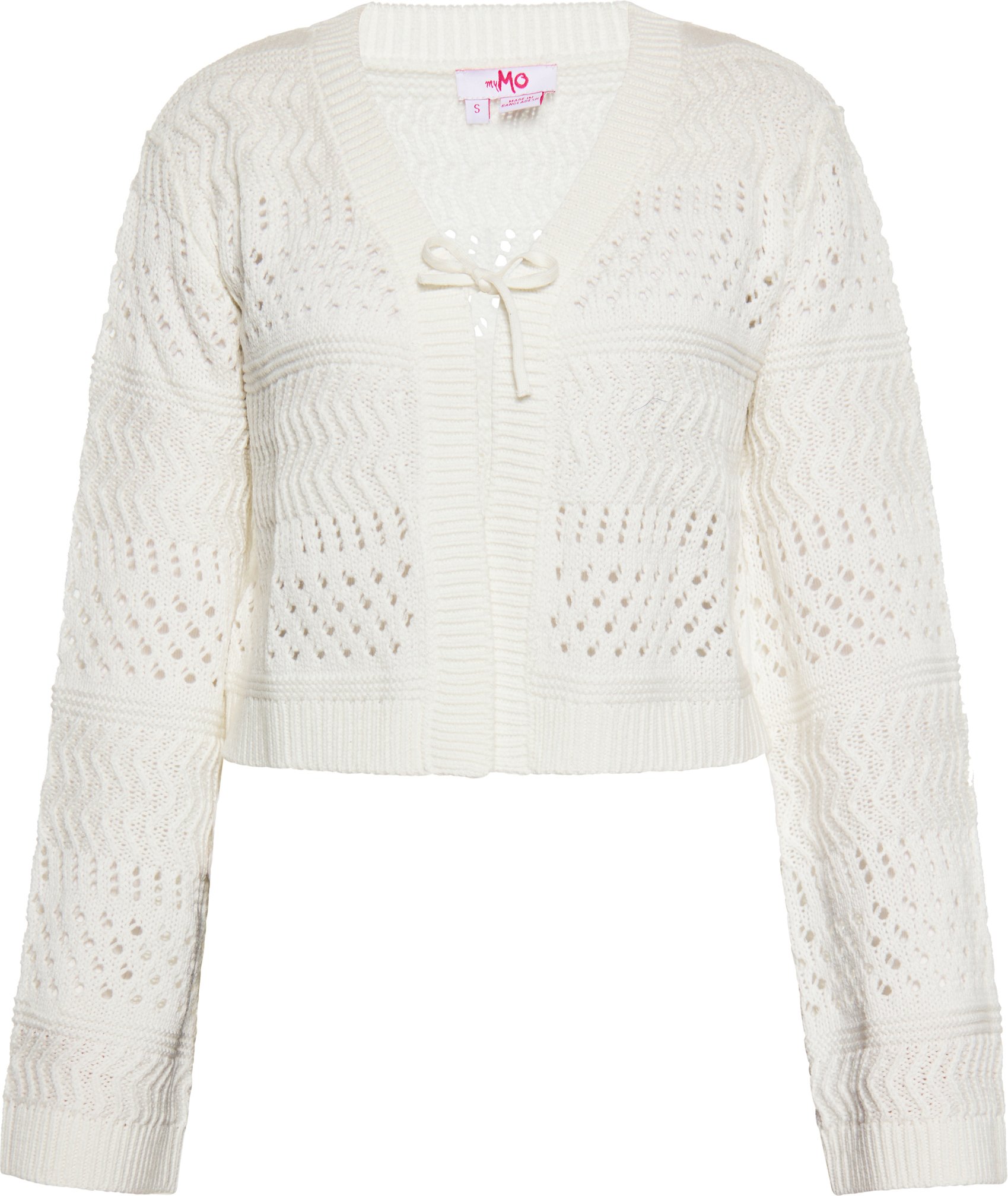 Mymo Strickjacke Damen weiss