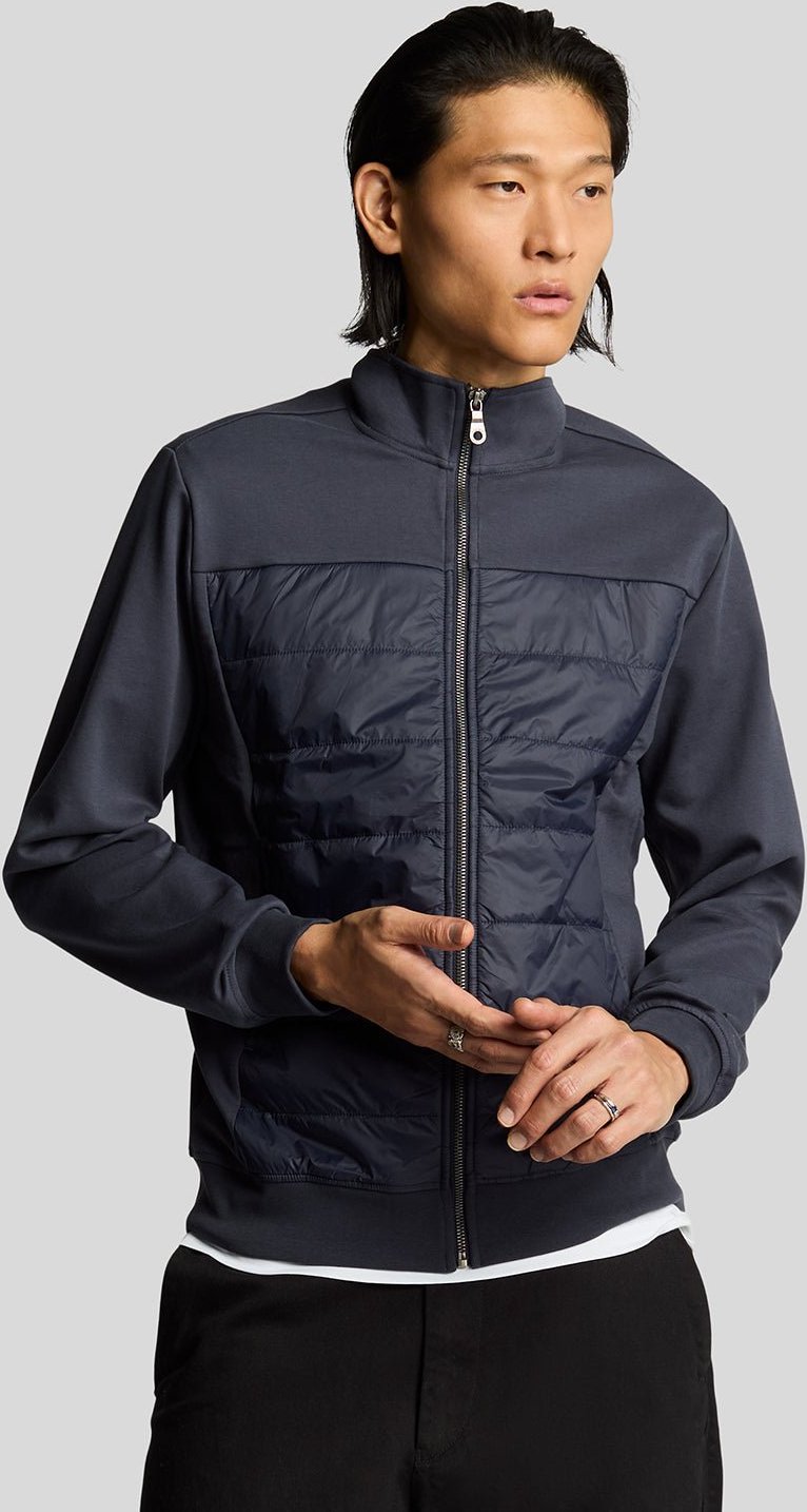 Lyle & Scott Interlock Hybrid Panel Bomberjacke - Marineblau