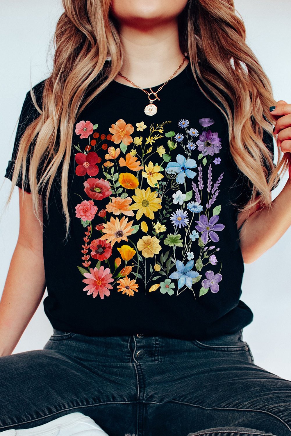Blumenprint-T-Shirt