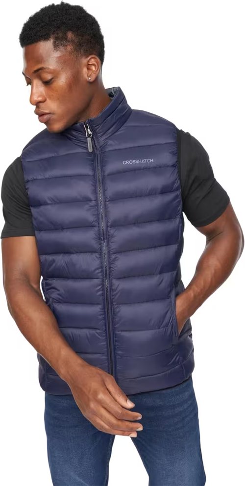Crosshatch - "Gattering" Weste für Herren, Gesteppt (Marine)