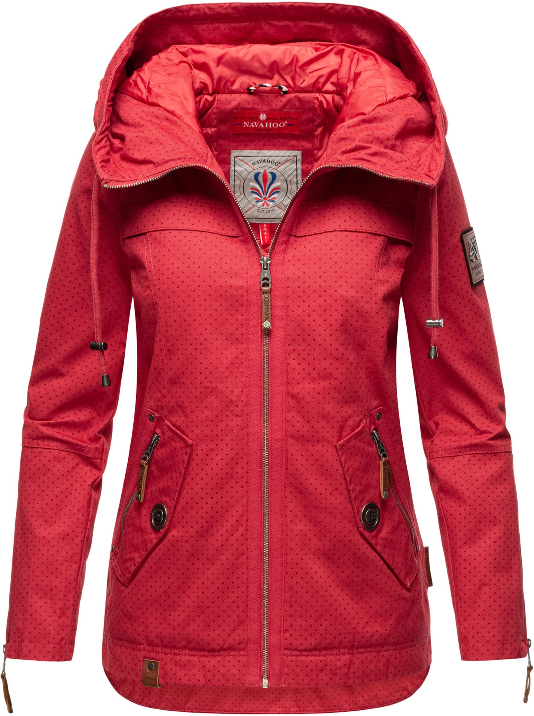 Navahoo Damen Übergangsjacke Wekoo – Leichte Baumwolljacke mit Kapuze