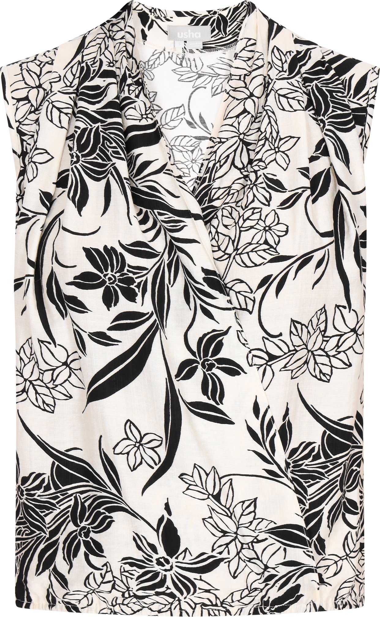 usha Bluse Frauen cremeweiß schwarz