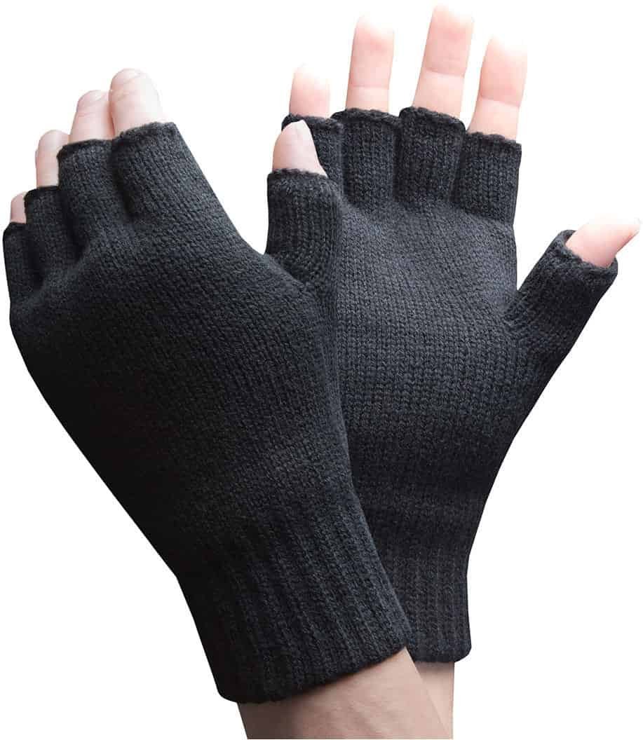 Herren Winter Warm 3.2 TOG Fleece gefüttert Isolierte Fingerlose Handschuhe