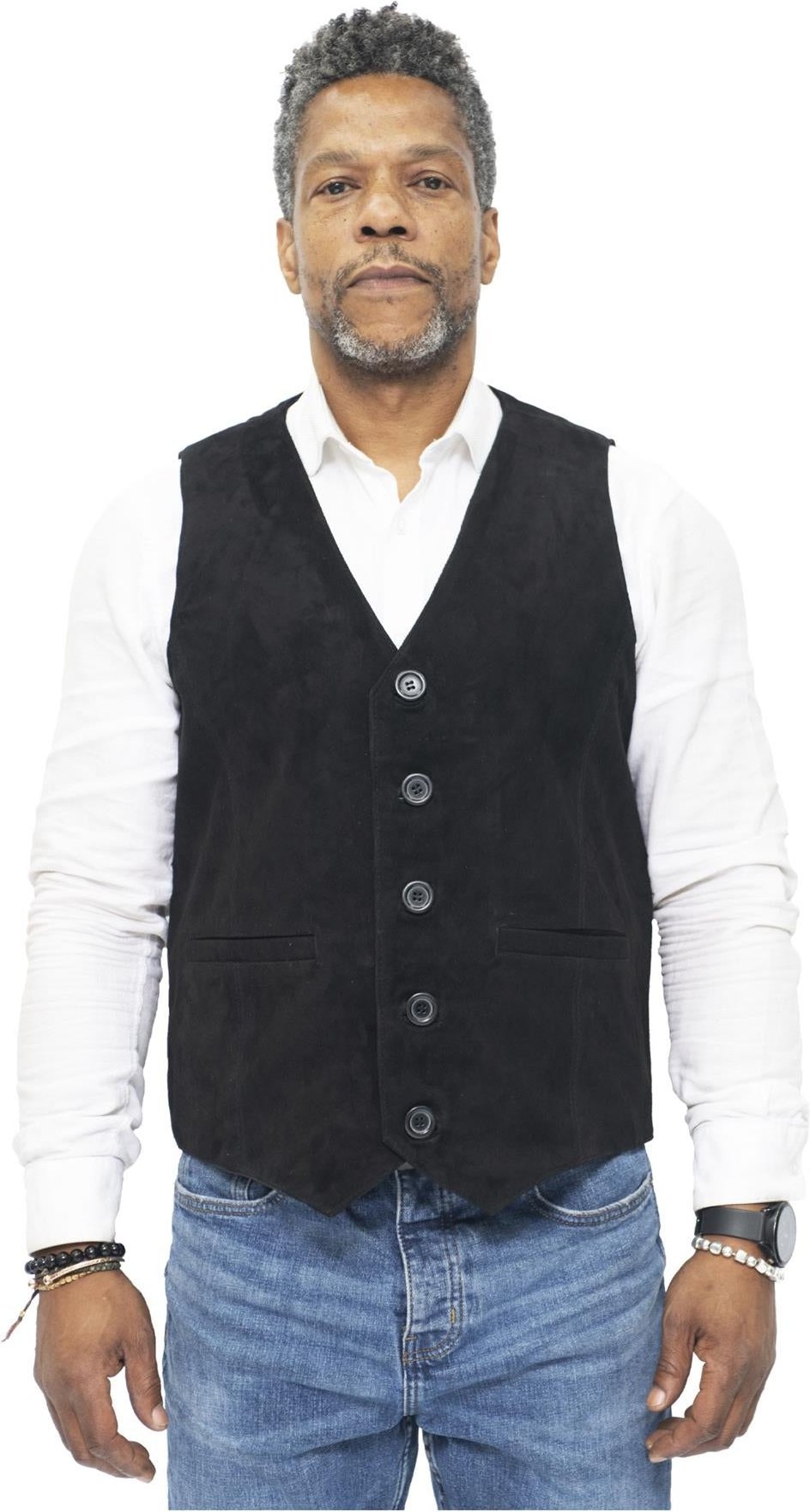 Klassische Herrenweste aus Ziegenveloursleder – Norwich