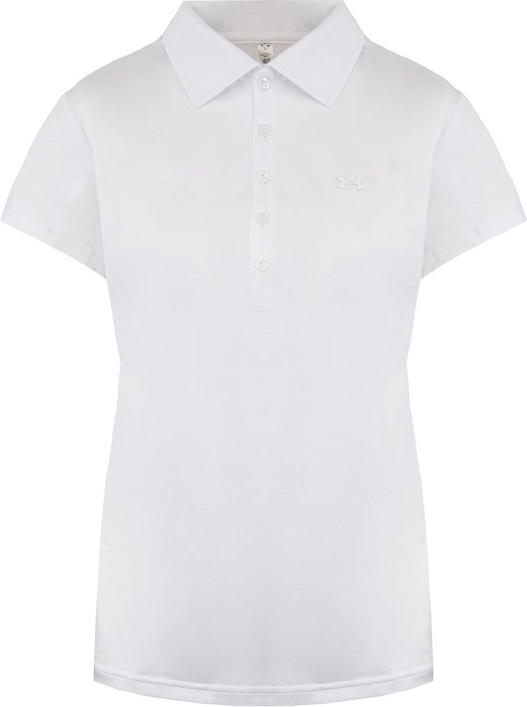 Under Armour Golf Heatgear Kurzarm weiße Frauenpolo -Hemd 1272336 100