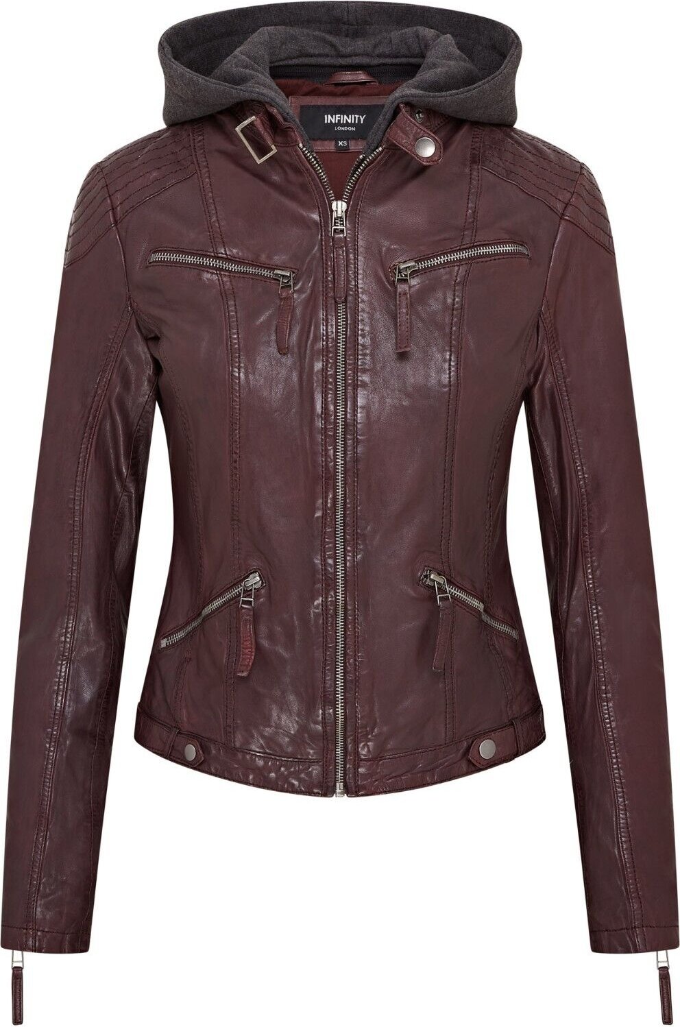 Klassische Bikerjacke mit Kapuze f�r Damen - Brazzaville