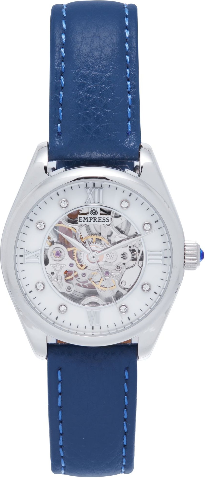 Empress Magnolia Automatik MOP Skelett-Zifferblatt Lederarmbanduhr