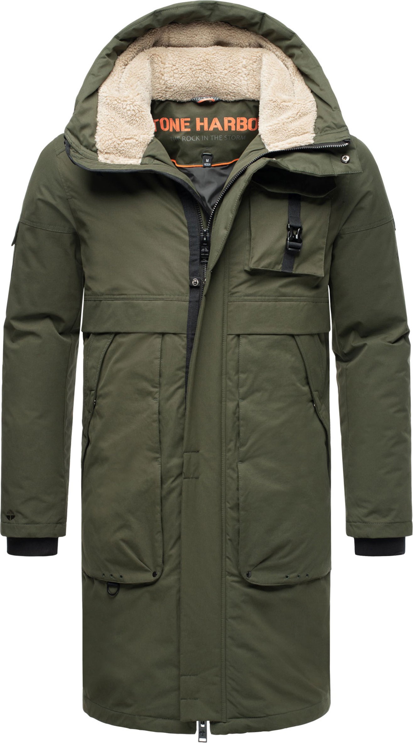 Stone Harbour Herren Outdoorjacke Cyriaan mit Teddyfellkapuze & winddichtem Design