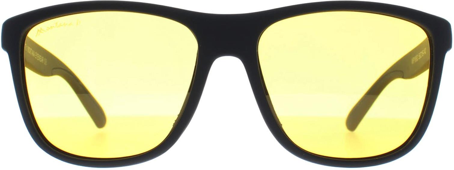 Thumbnail - Montana Rectangle Unisex Schwarz Gelb Polarized MP199 Night Driving Sonnenbrille