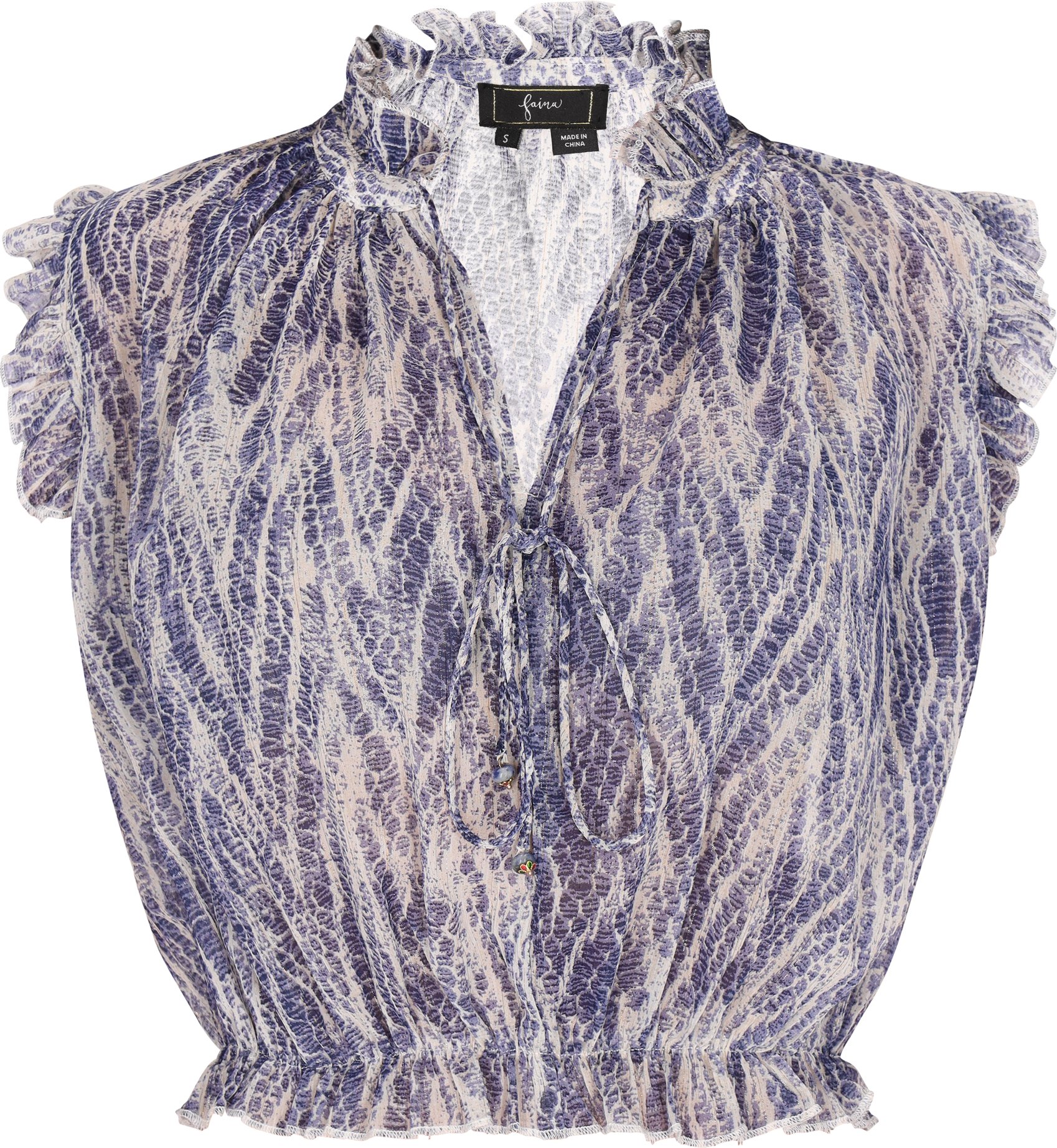 Faina Bluse Damen Blau Mehrfarbig