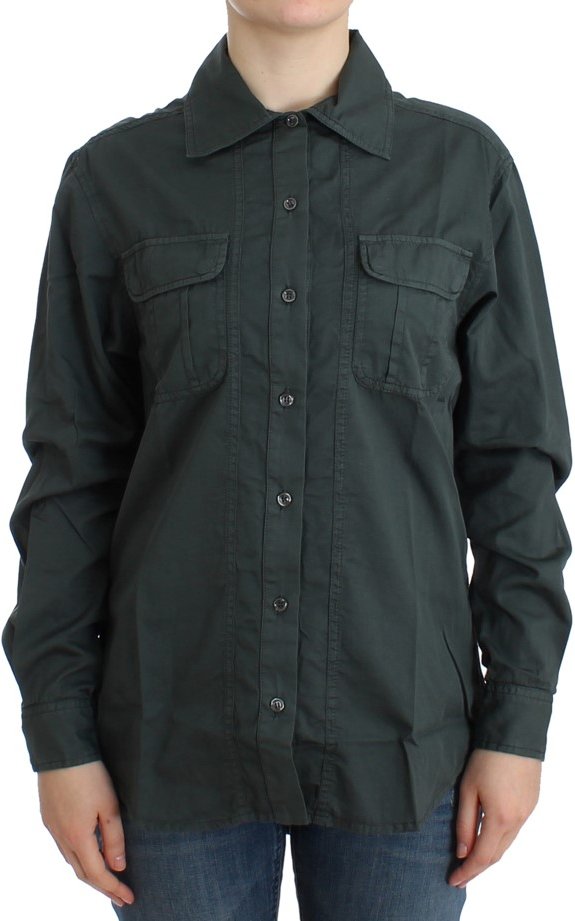 Cavalli Damen graues Hemd mit Knöpfen