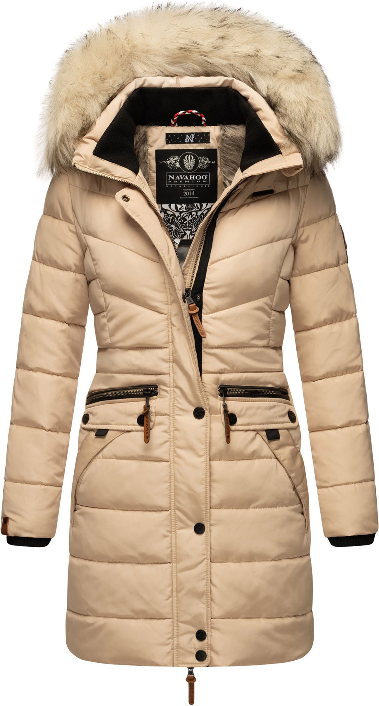 Navahoo Damen Winterjacke Paula – Extra Warm, Wasserabweisend & Mit Abnehmbarem Kunstfellkragen