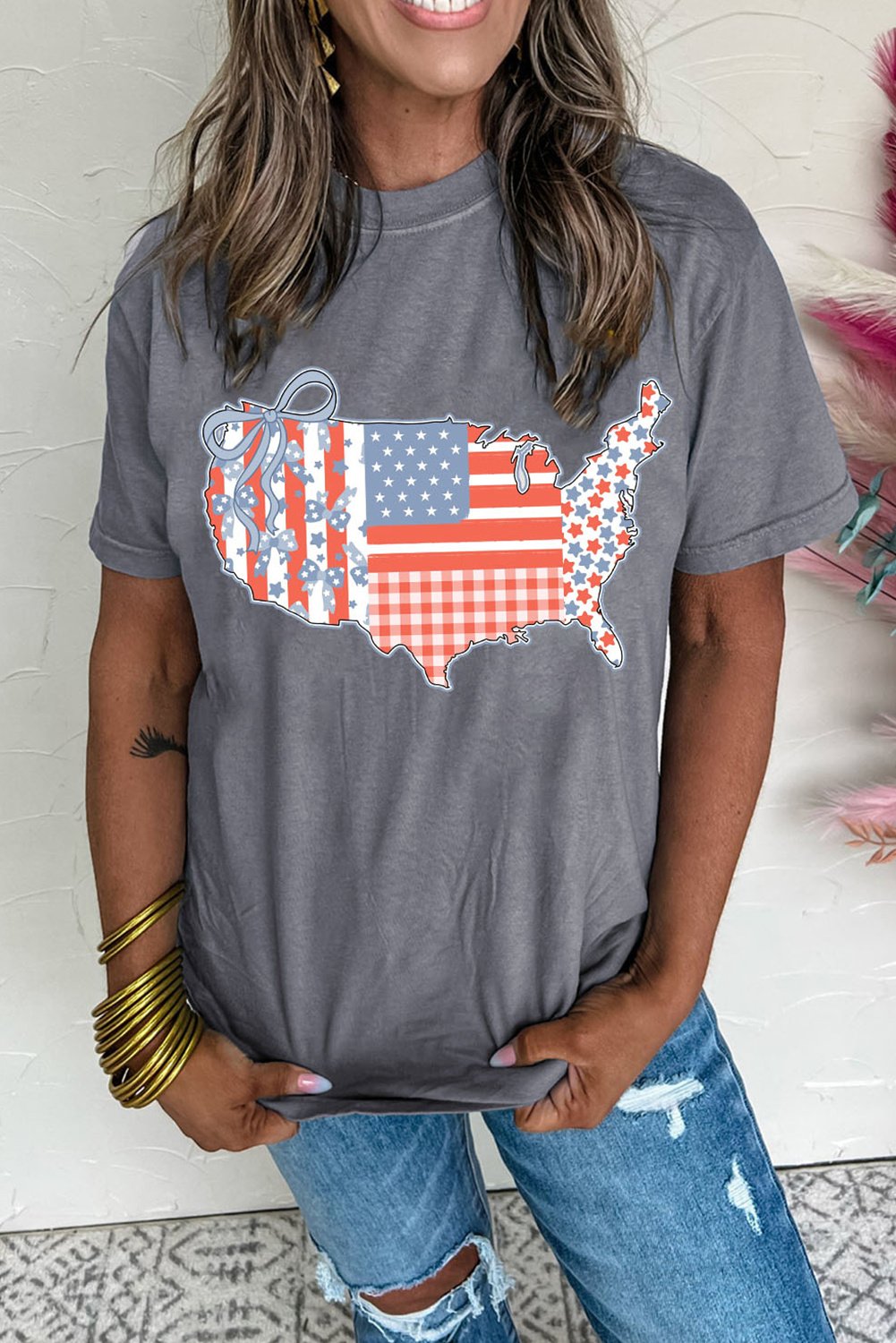 Patriotisches USA-Karten-T-Shirt