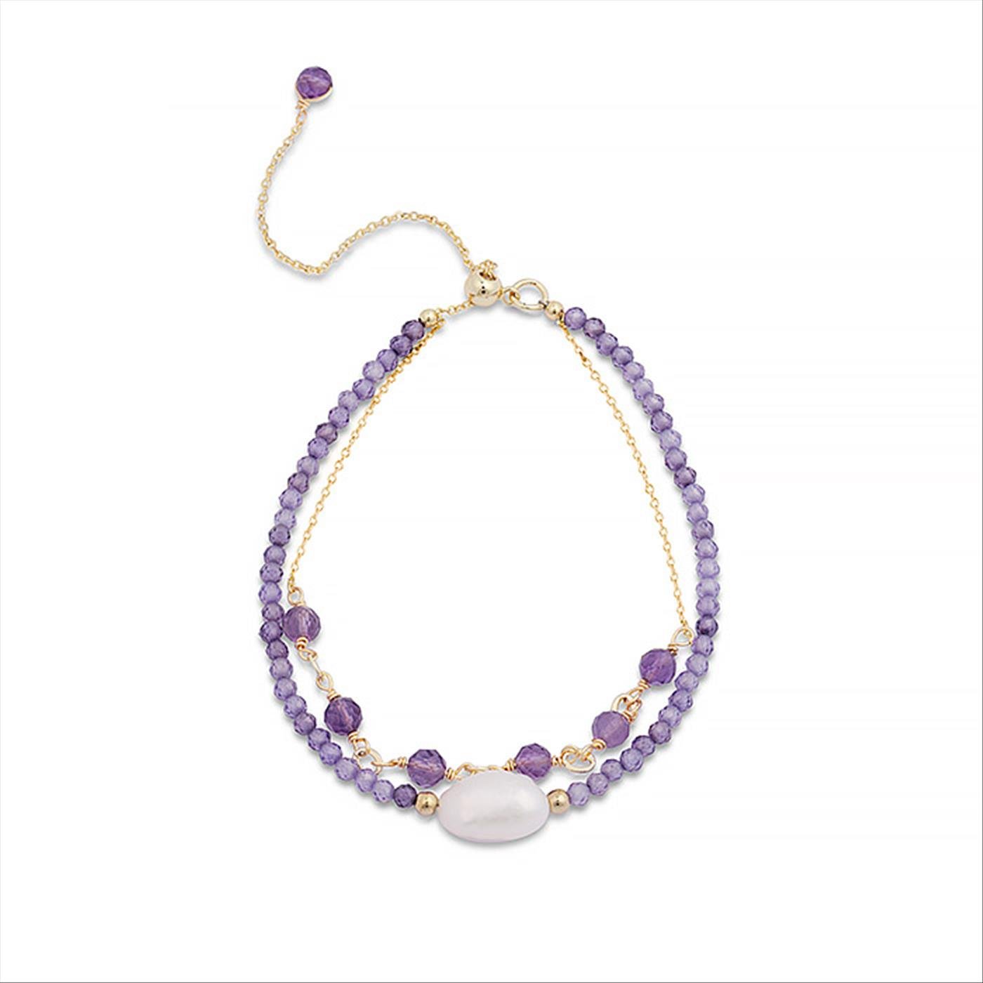 Luxenter-Armband, Metalllegierung Ekhao und Amethyst-Zirkonia 18K vergoldet