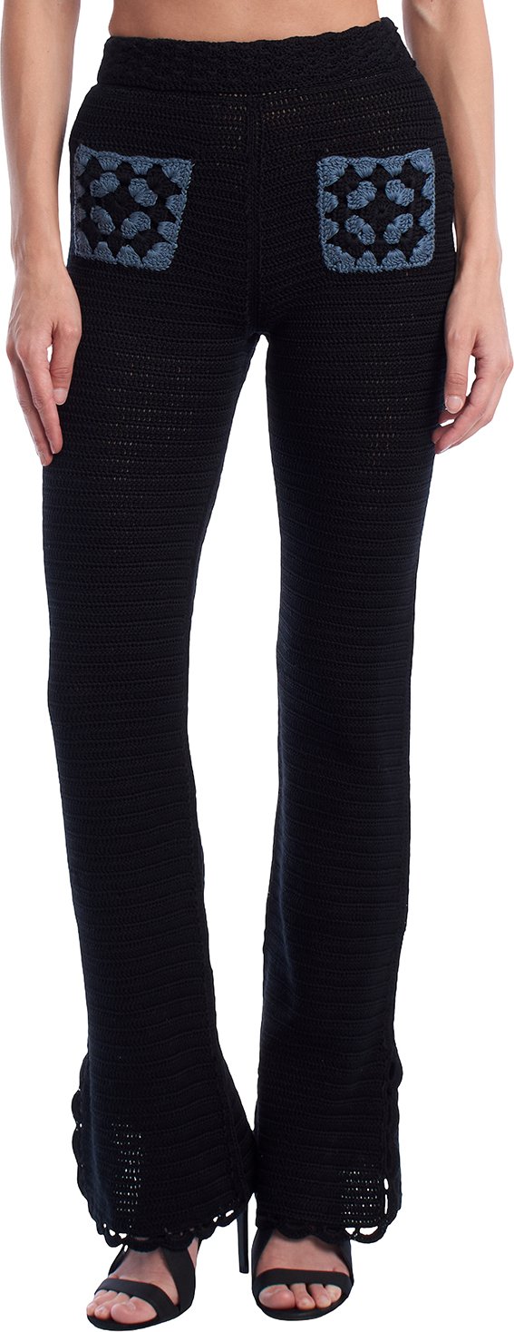 KWPA00024 Schlaghose aus durchbrochenem Strick für Damen