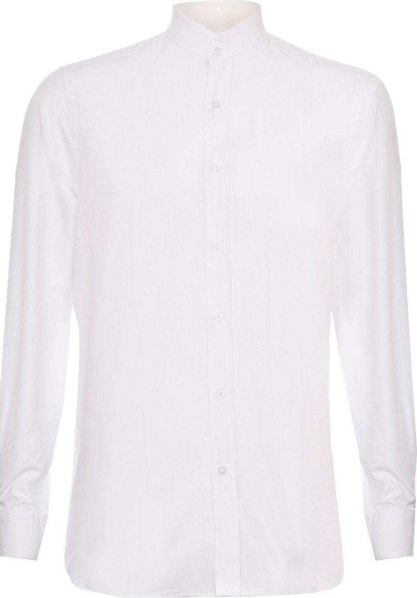 Peaky Blinders Herren-Hemd mit abnehmbarem Kragen, Nehru, weiß, kragenlos