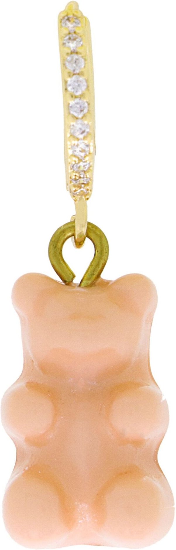 Fashionbox Single-Creole vergoldet Gummibär apricot Zirkonia weiss