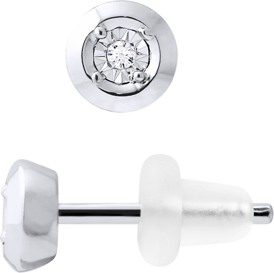 Diamant-Ohrstecker 0,020 0,50 Karat Karat Illusion Weißgold