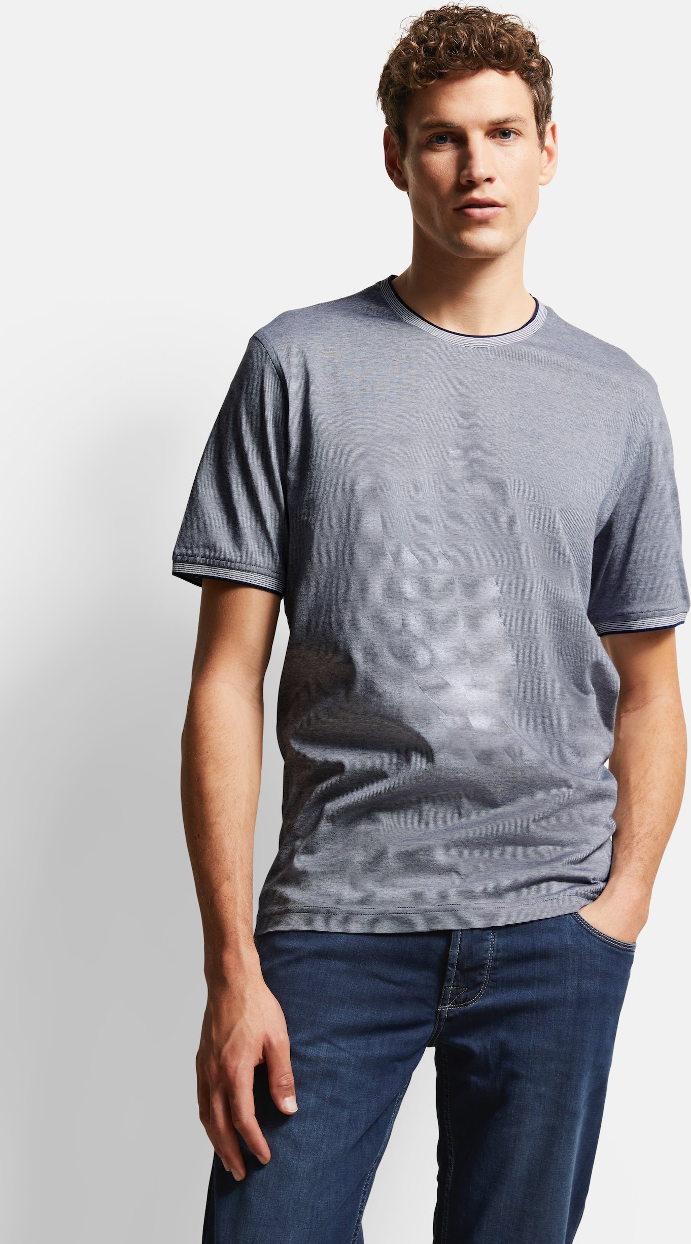 Bugatti Herren T-Shirt aus reiner Baumwolle