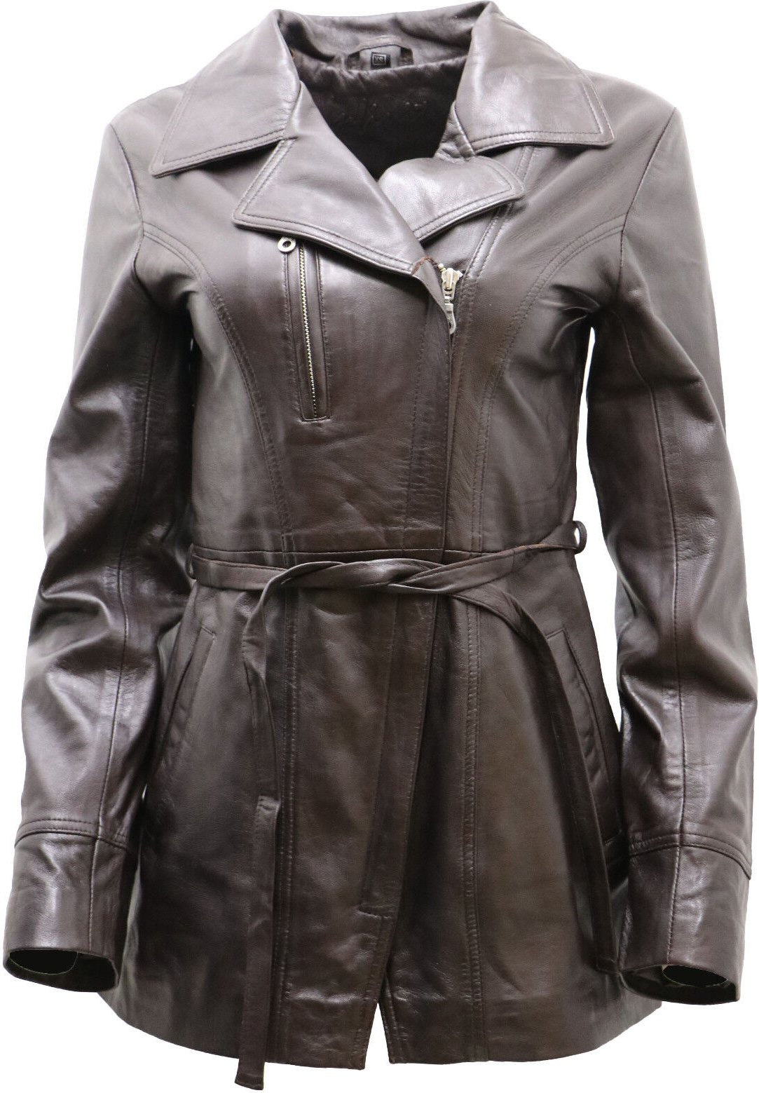 Damen-Bikerjacke aus Leder in Md-Länge – Okehampton