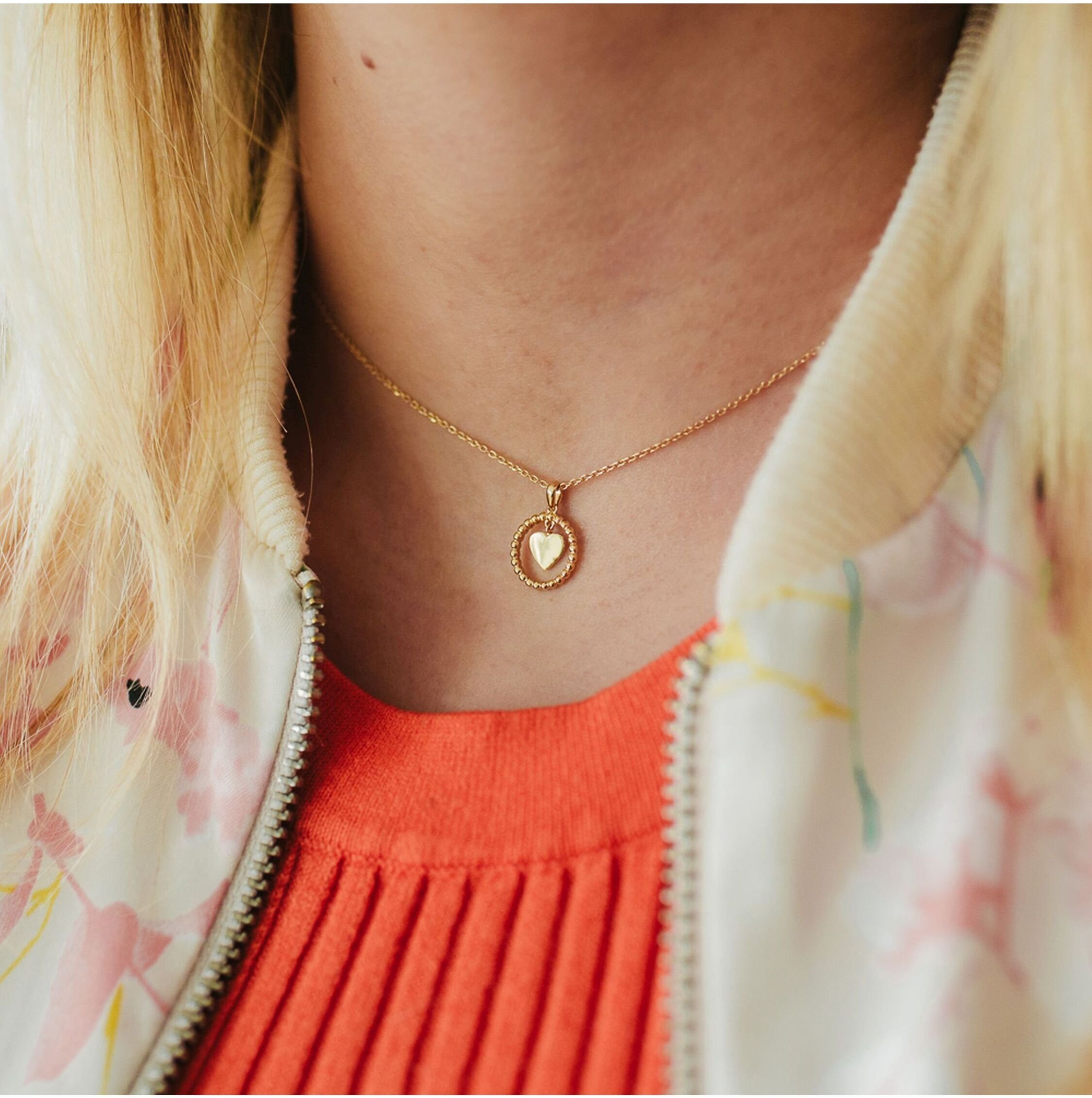 Julie Julsen Collier 925/- Sterling Silber vergoldet mit beweglichem Herz