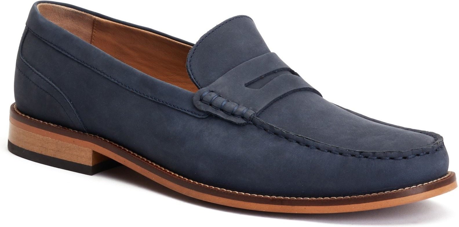 Thumbnail - Base London Garfield Herren Mokassins aus Leder in Marineblau