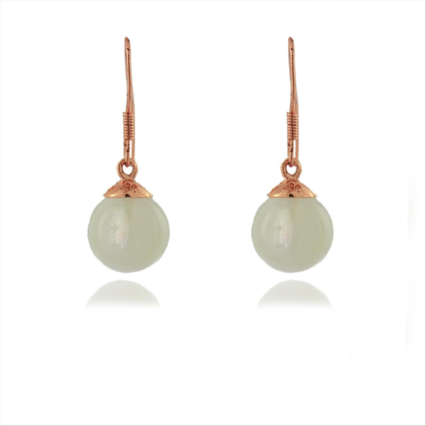 Luxenter, Ohrringe aus 925er Sterlingsilber und Katzenaugen mit 18 Karat Roségoldplattierung