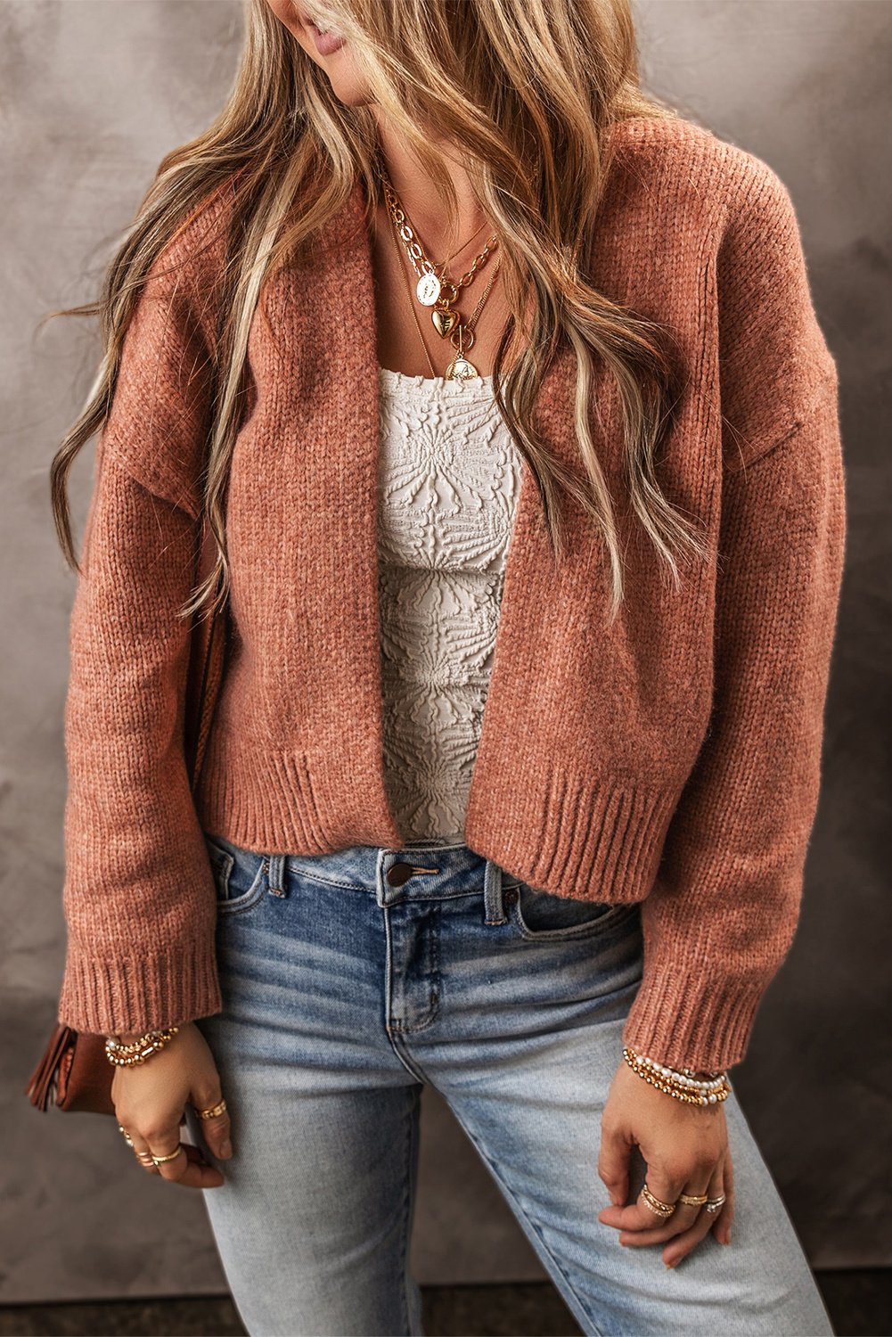 Offener Strickcardigan