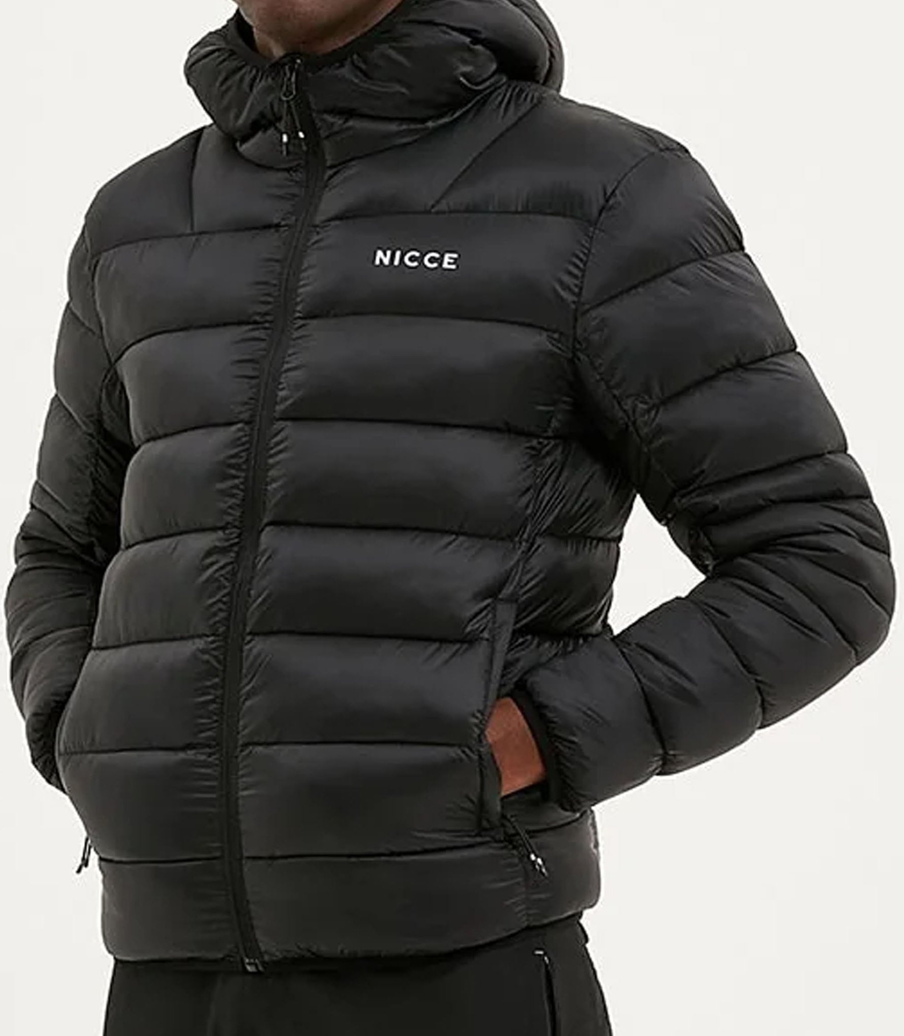 Nicce Skyline Herren-Steppjacke, Schwarz