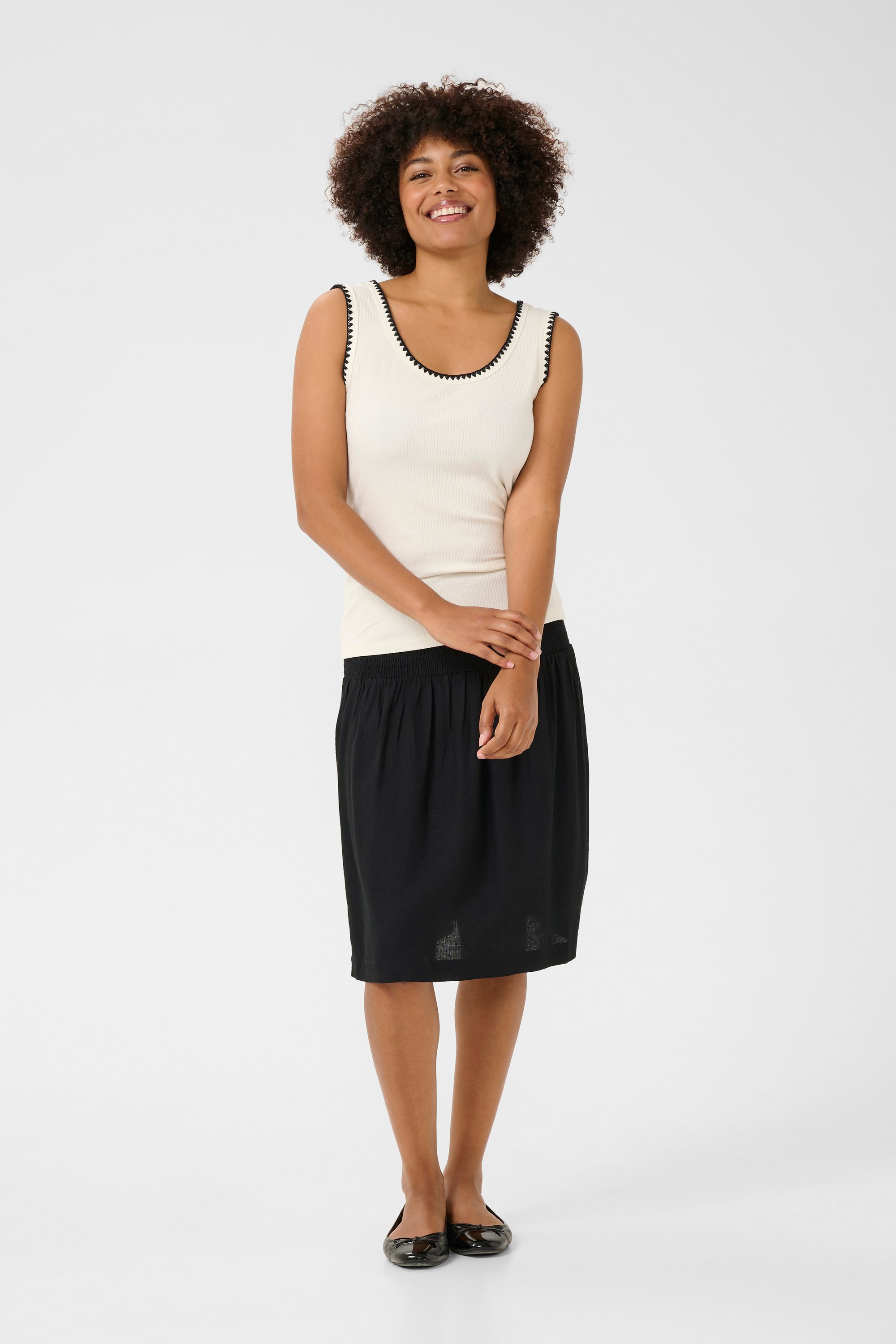 Jersey-Oberteil Slim Fit white