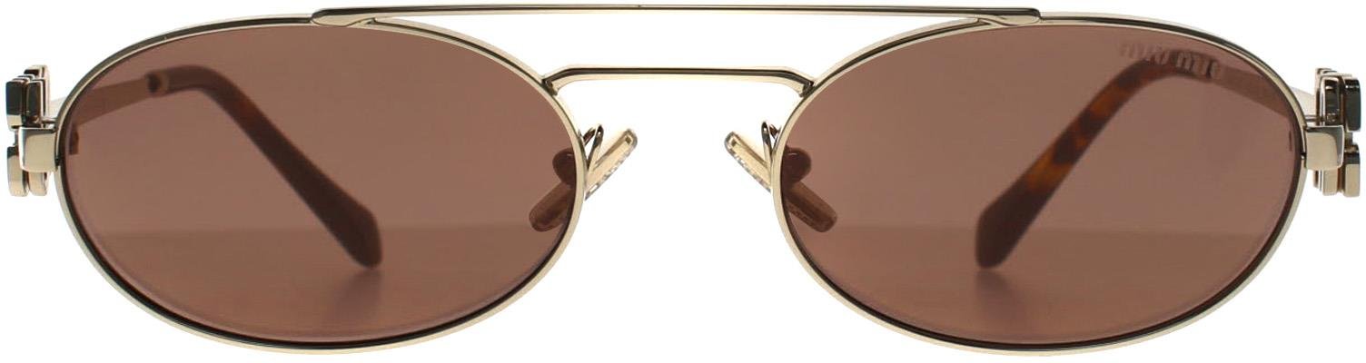 Miu Miu Oval Damen Blassgold Braun Silber MU 54ZS
