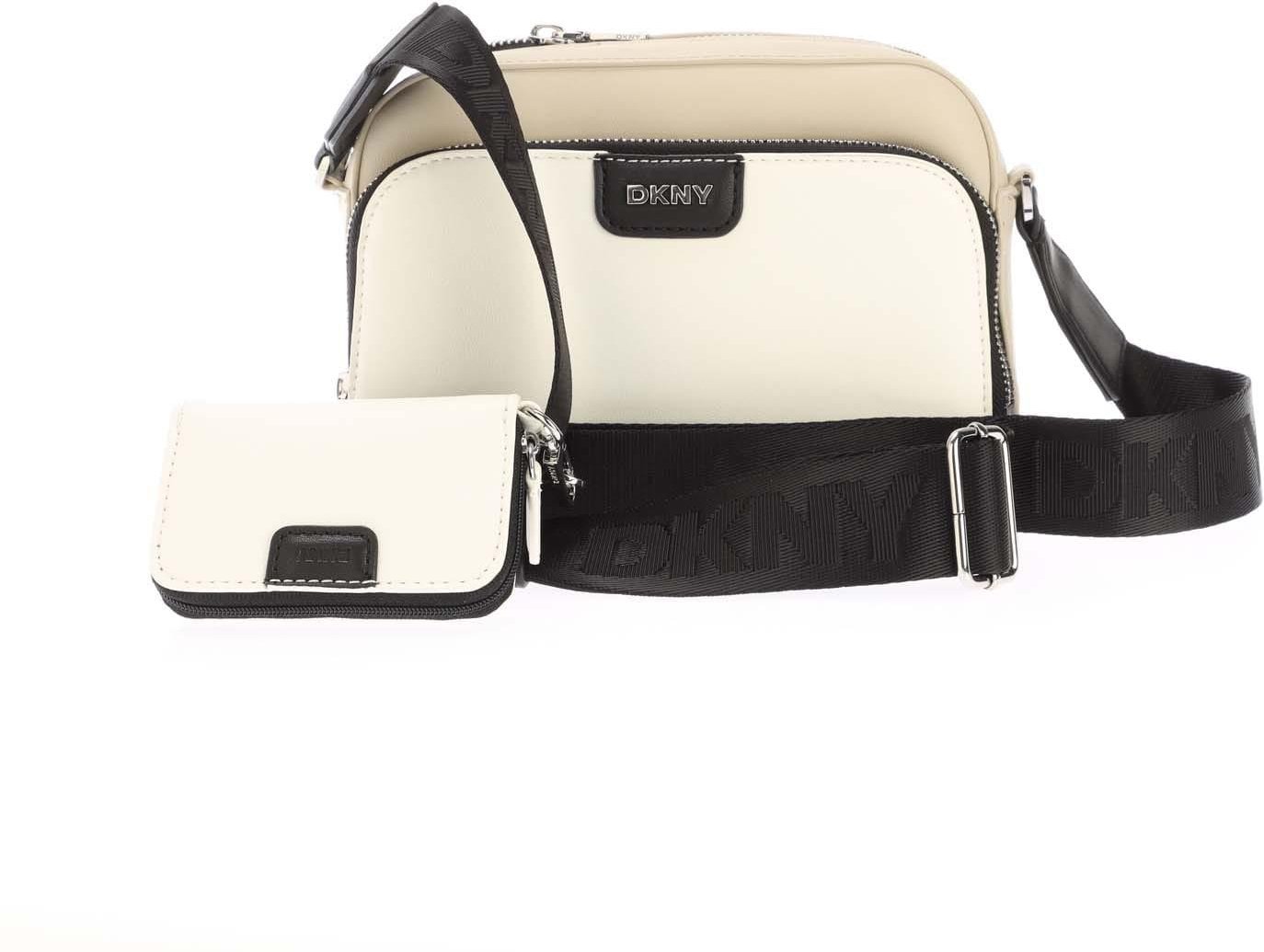 DKNY - "Caiden" Kameratasche, Crossbody (Grau/Weiß)