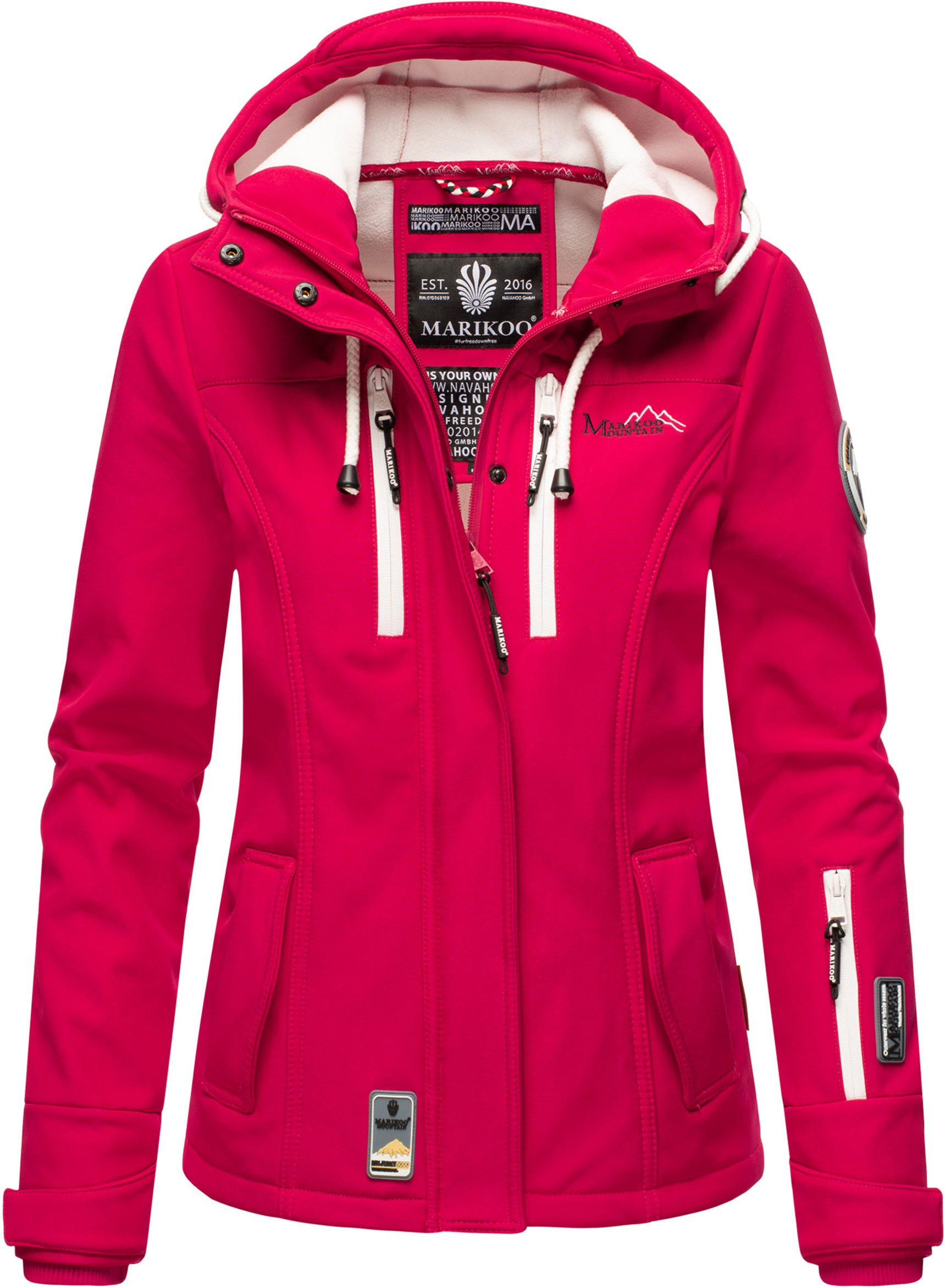 Thumbnail - Marikoo Damen Softshelljacke – Kleine Zicke, warm mit Kapuze & Fleecefutter