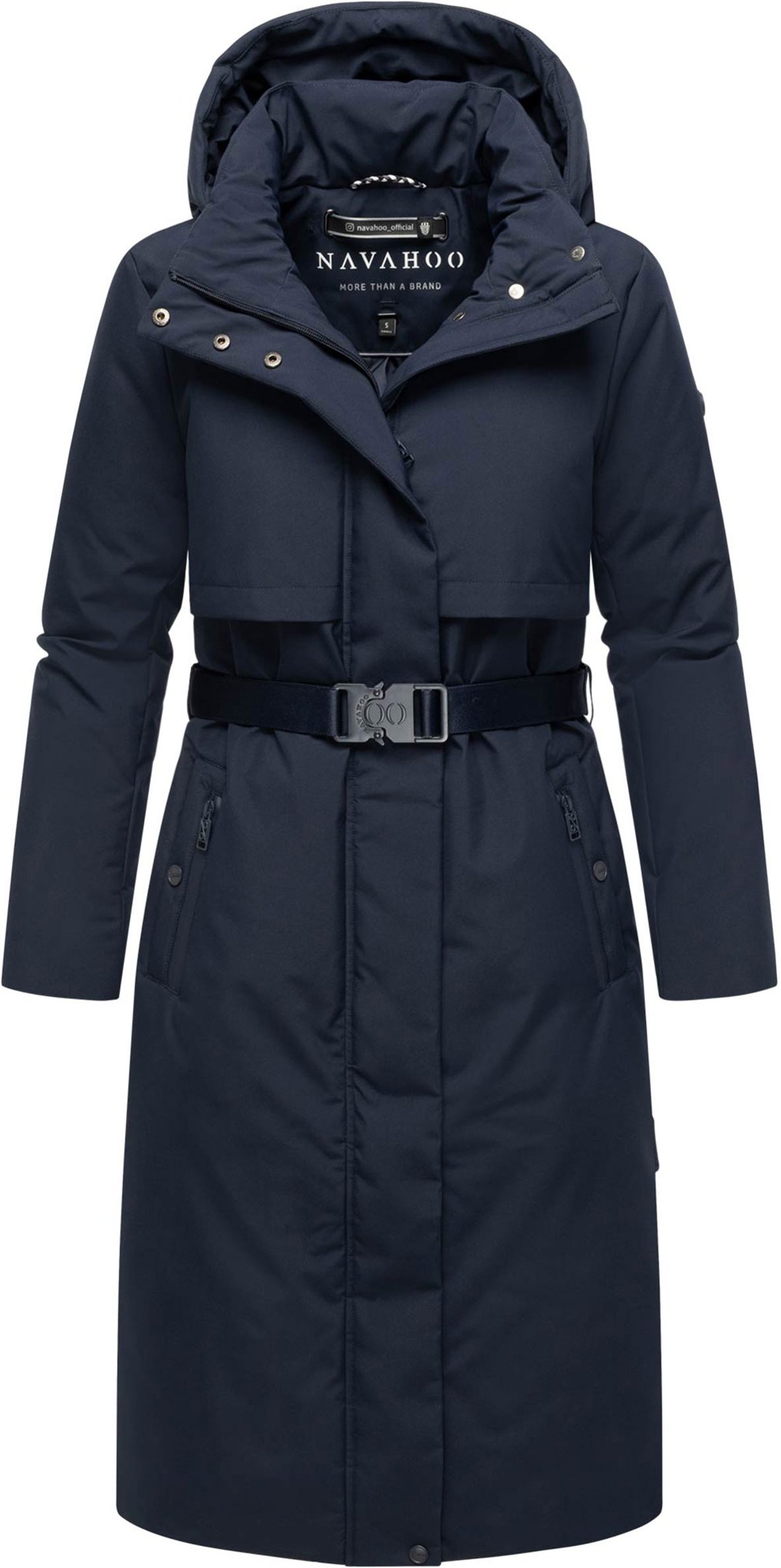 Navahoo Damen Winterparka WALDBUMMLER – wetterfest & stilvoll mit Taillengürtel