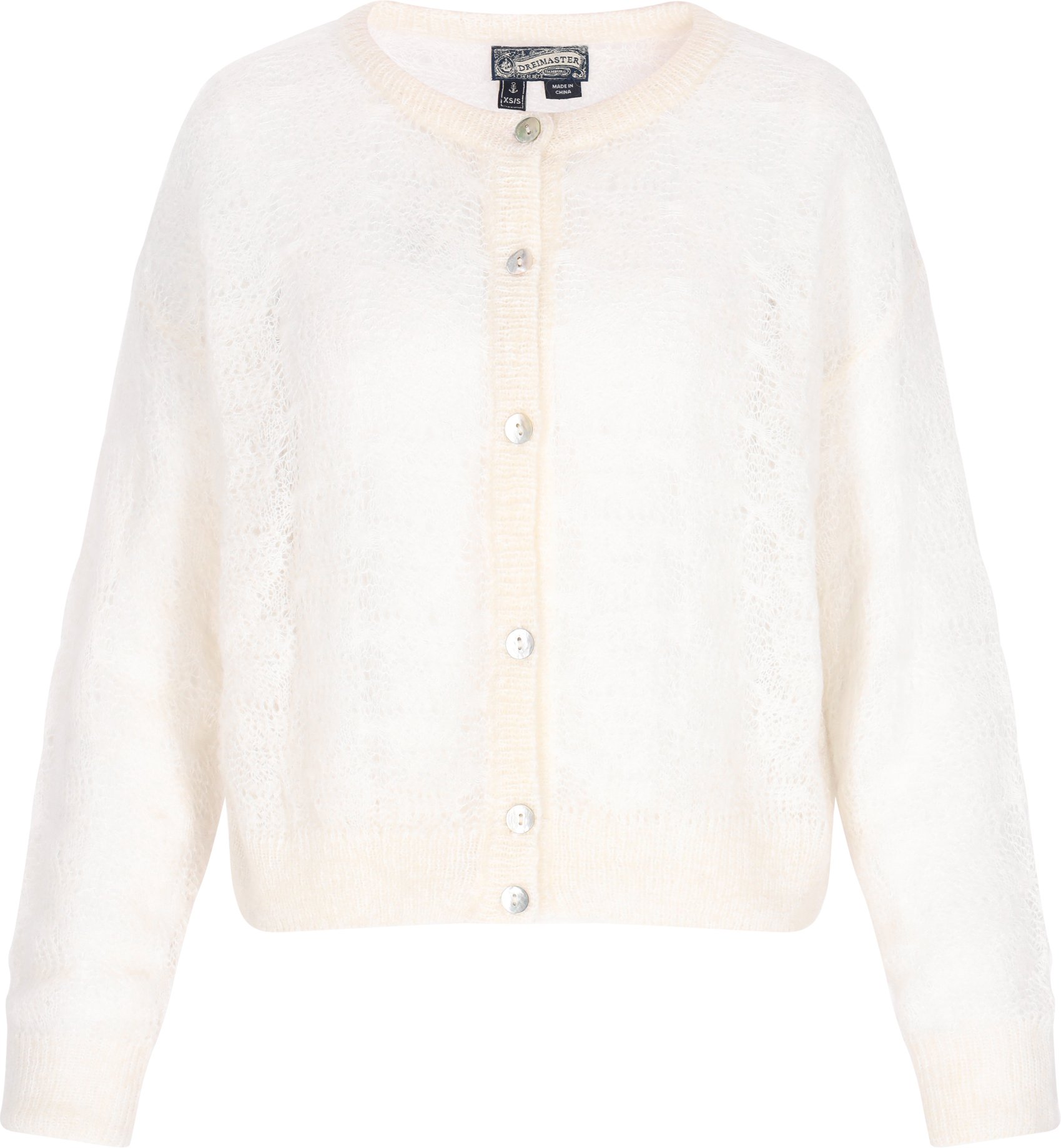 Thumbnail - Dreimaster Strickjacke Frauen cremefarben