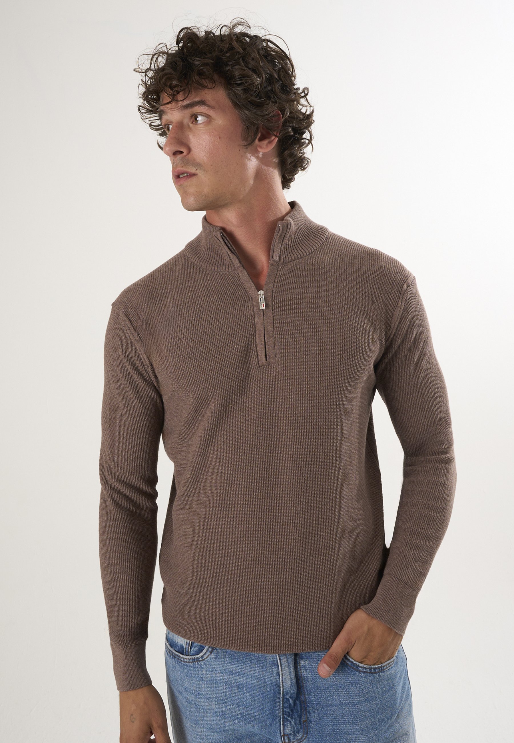 Pullover Pullover Mit Halbem Reißverschluss